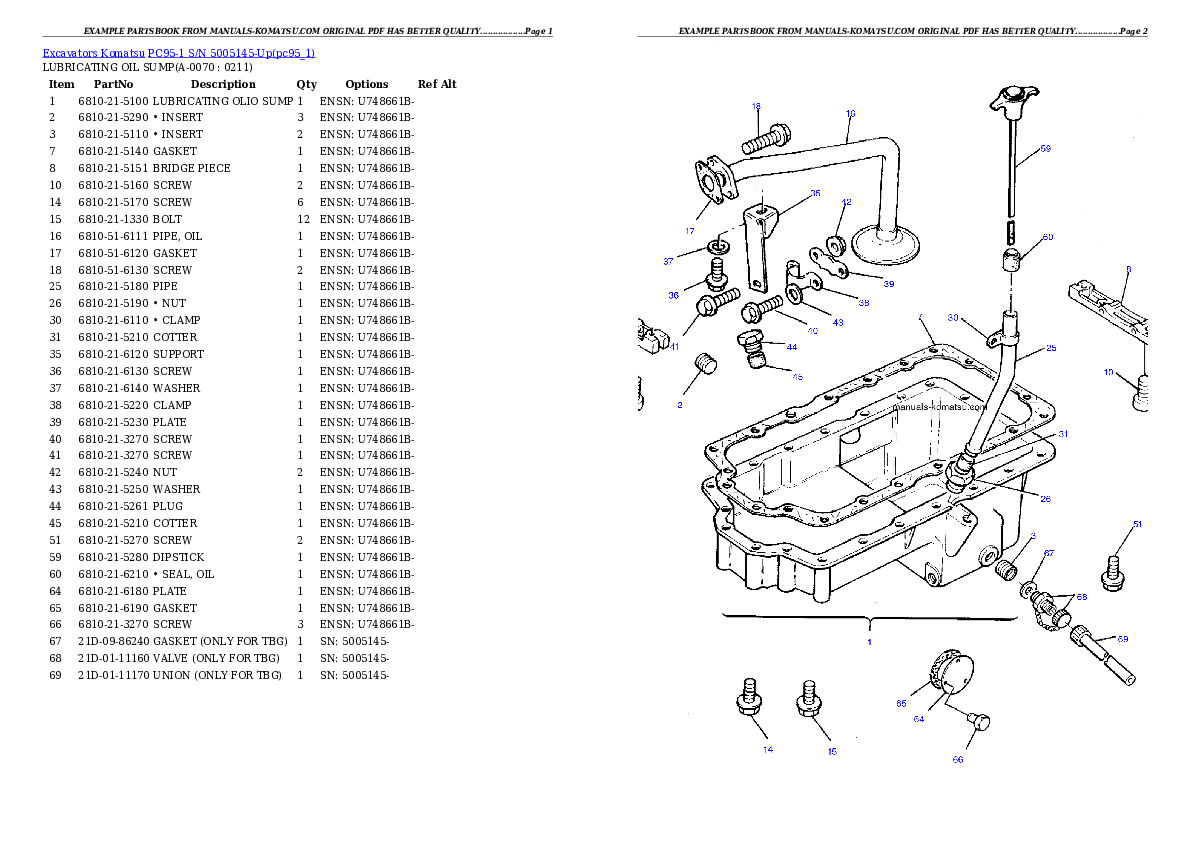 Protected: PC95-1 S/N 5005145-Up Partsbook