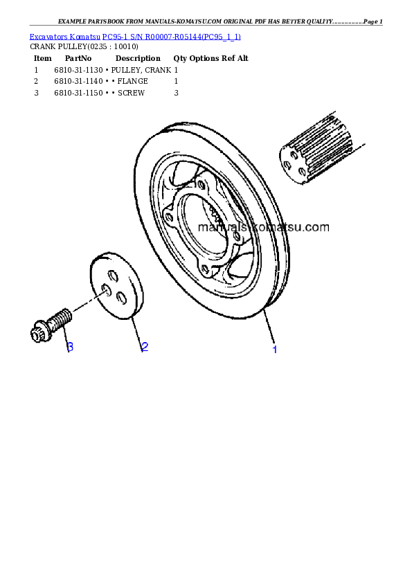 Protected: PC95-1 S/N R00007-R05144 Partsbook