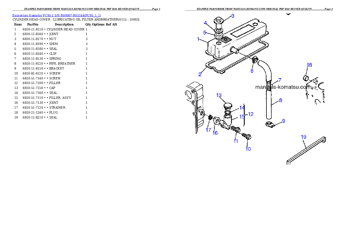 Protected: PC95-1 S/N R00007-R05144 Partsbook
