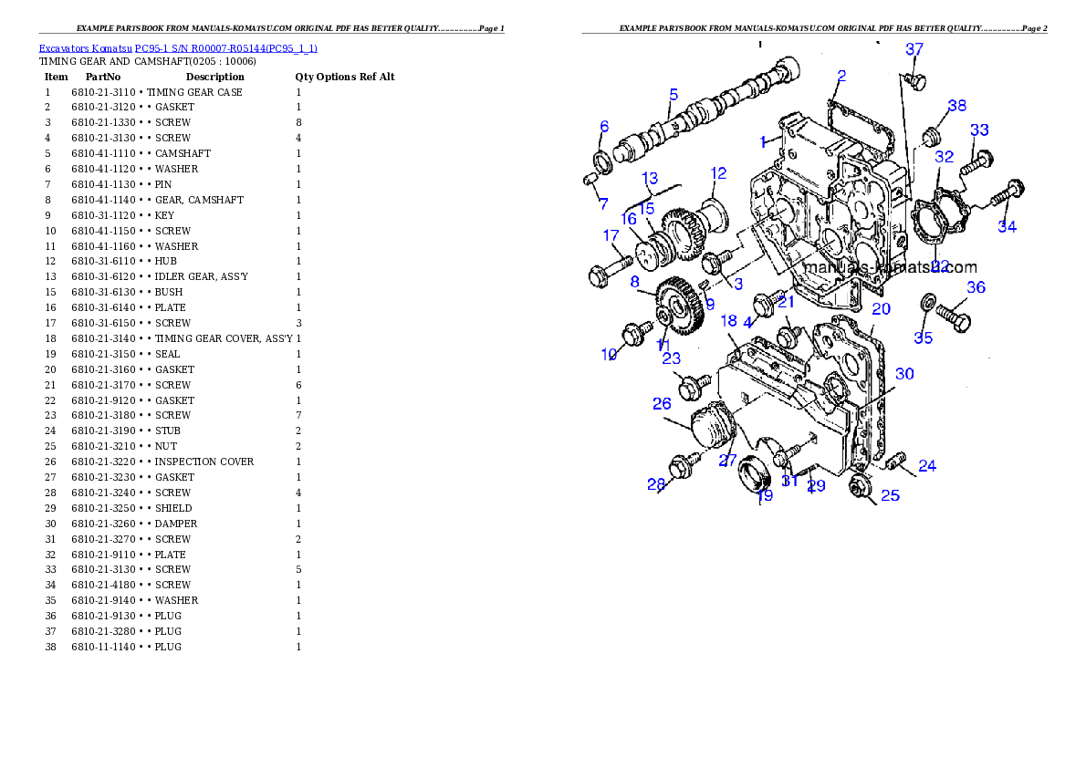 Protected: PC95-1 S/N R00007-R05144 Partsbook