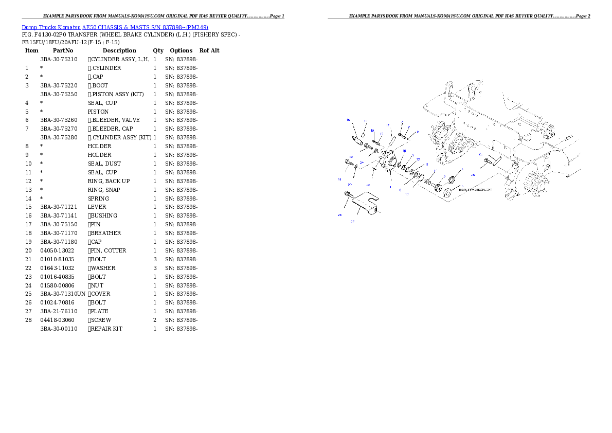 Protected: AE50 CHASSIS & MASTS S/N 837898~ Partsbook