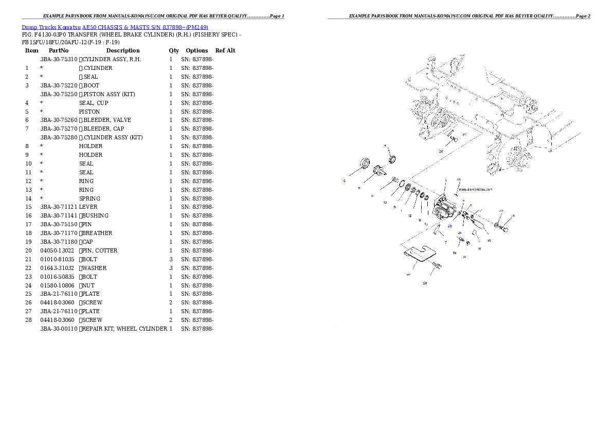 Protected: AE50 CHASSIS & MASTS S/N 837898~ Partsbook