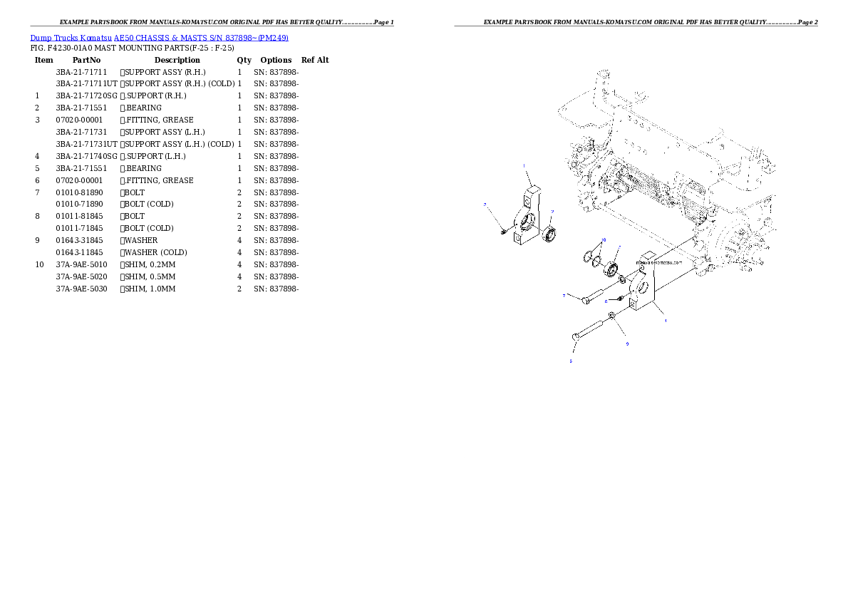 Protected: AE50 CHASSIS & MASTS S/N 837898~ Partsbook