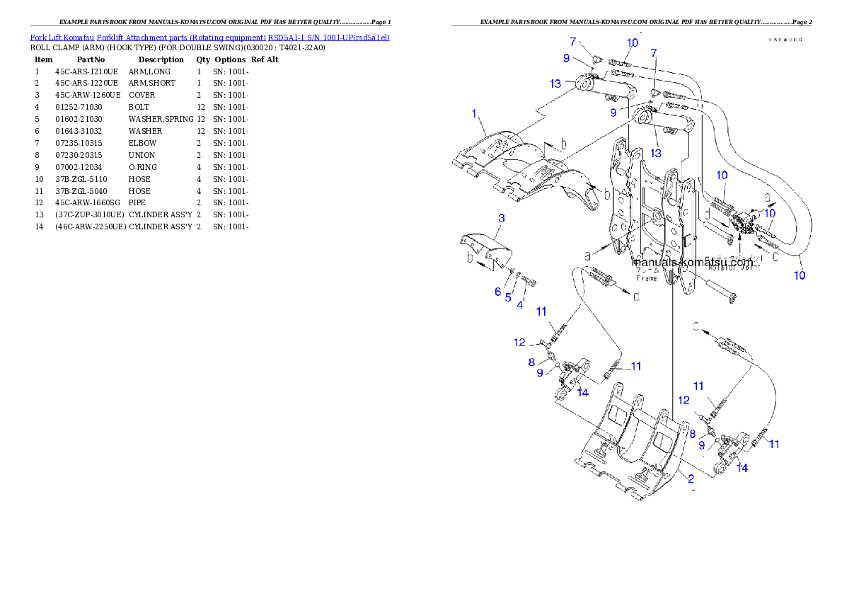 RSD5A1-1 S/N 1001-UP Partsbook