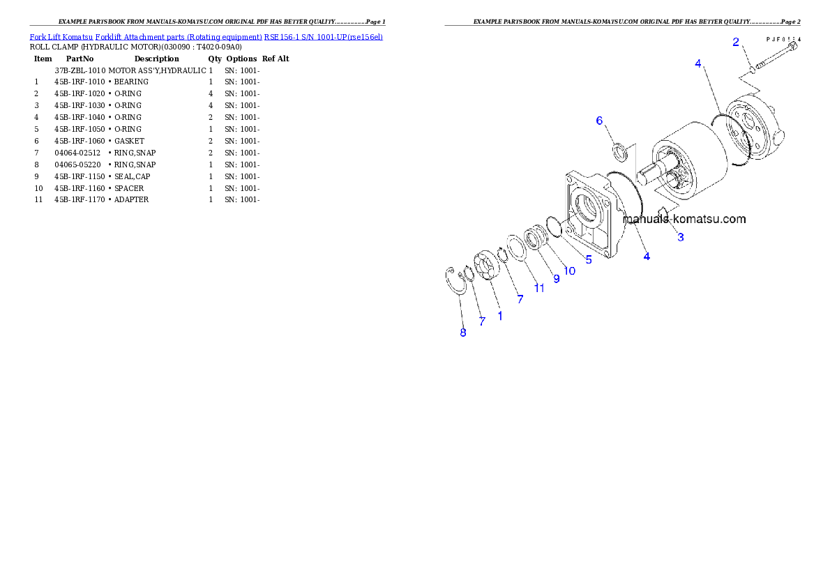 Protected: RSE156-1 S/N 1001-UP Partsbook