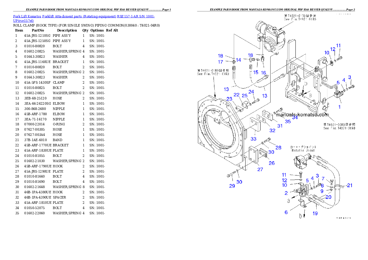 Protected: RSE157-1-AR S/N 1001-UP Partsbook