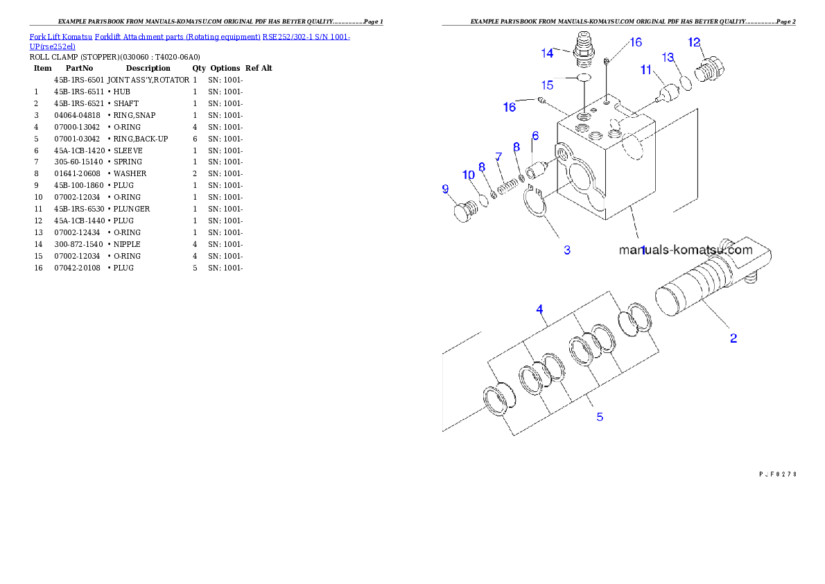 Protected: RSE252/302-1 S/N 1001-UP Partsbook