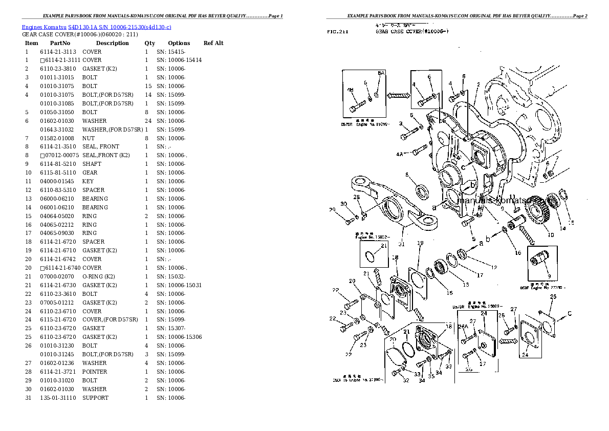 Protected: S4D130-1A S/N 10006-21530 Partsbook