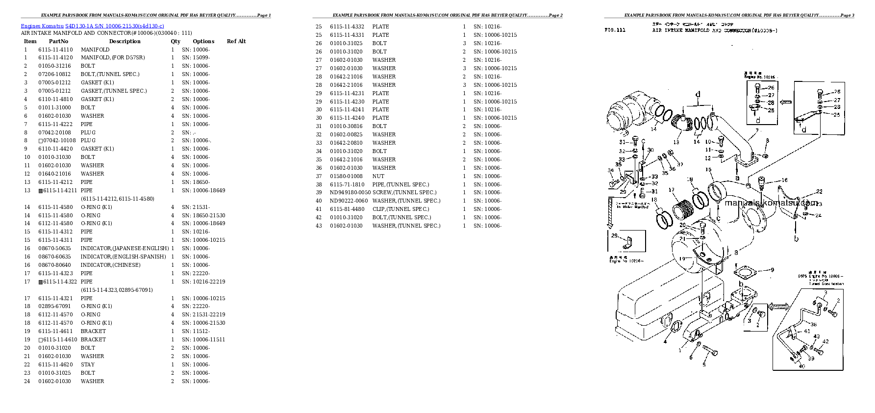 Protected: S4D130-1A S/N 10006-21530 Partsbook