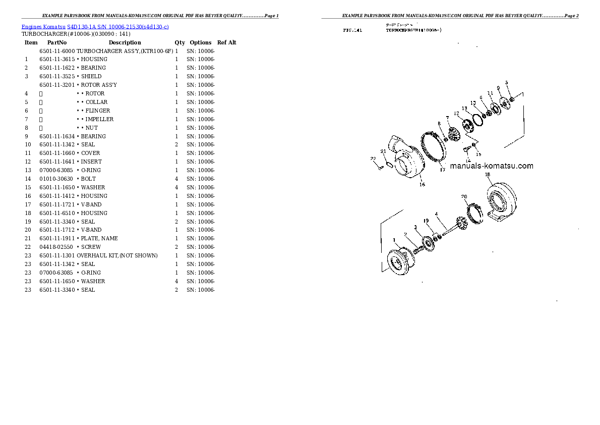 Protected: S4D130-1A S/N 10006-21530 Partsbook