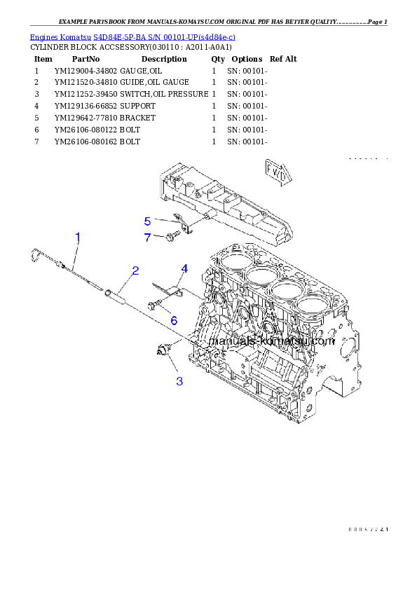 Protected: S4D84E-5P-BA S/N 00101-UP Partsbook