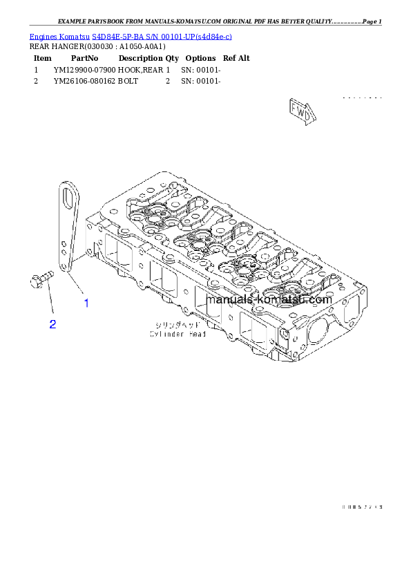 S4D84E-5P-BA S/N 00101-UP Partsbook