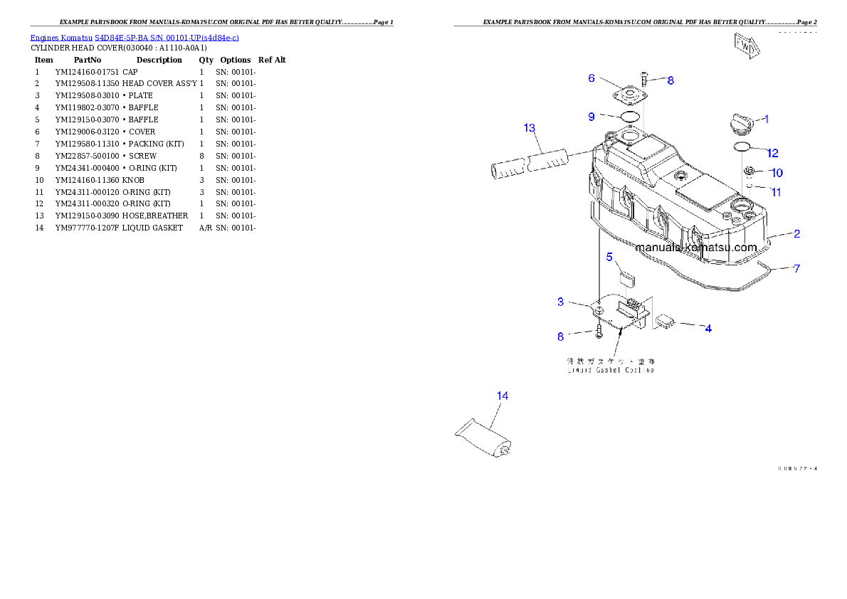 Protected: S4D84E-5P-BA S/N 00101-UP Partsbook