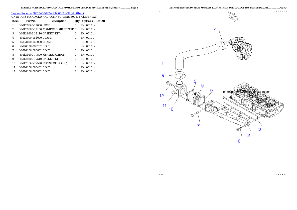 Protected: S4D84E-5P-BA S/N 00101-UP Partsbook