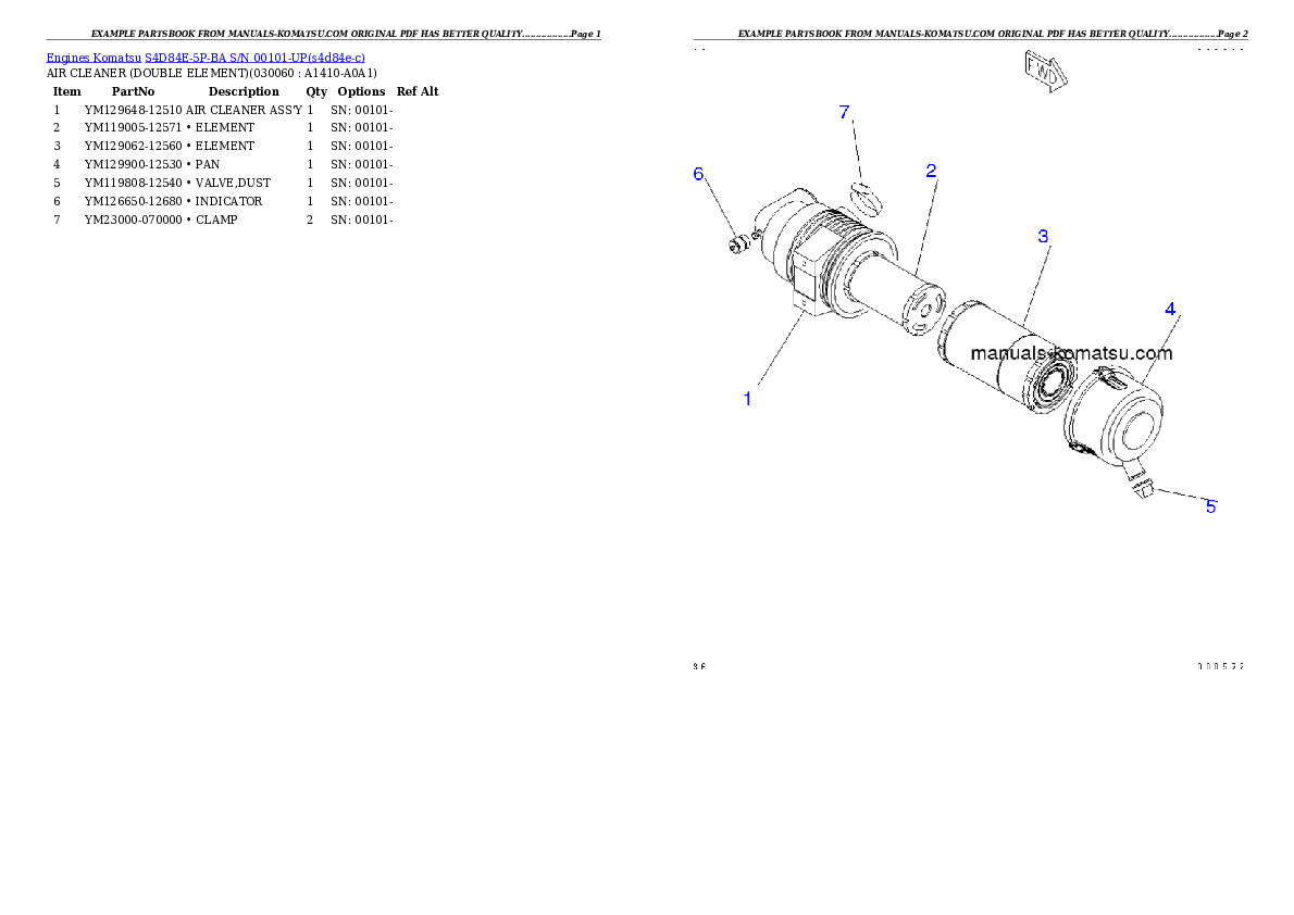 Protected: S4D84E-5P-BA S/N 00101-UP Partsbook