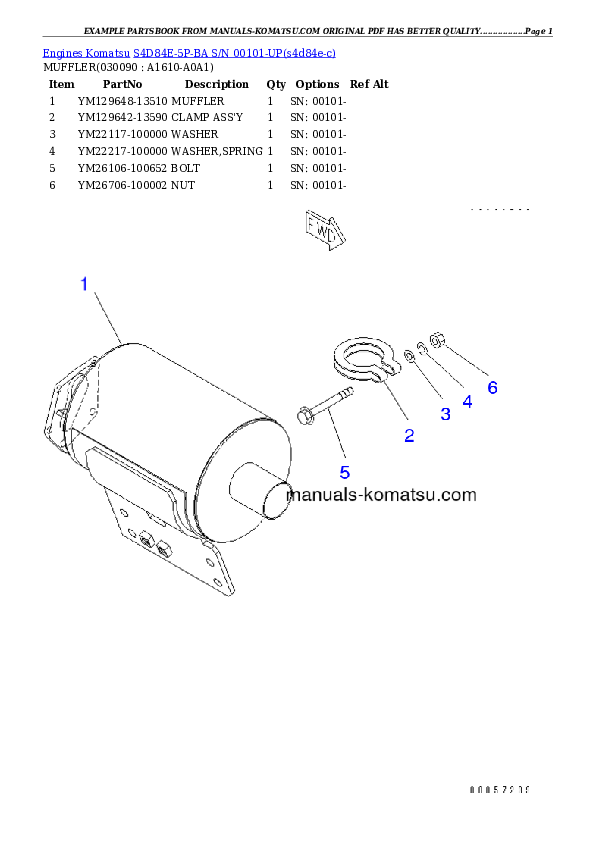 Protected: S4D84E-5P-BA S/N 00101-UP Partsbook