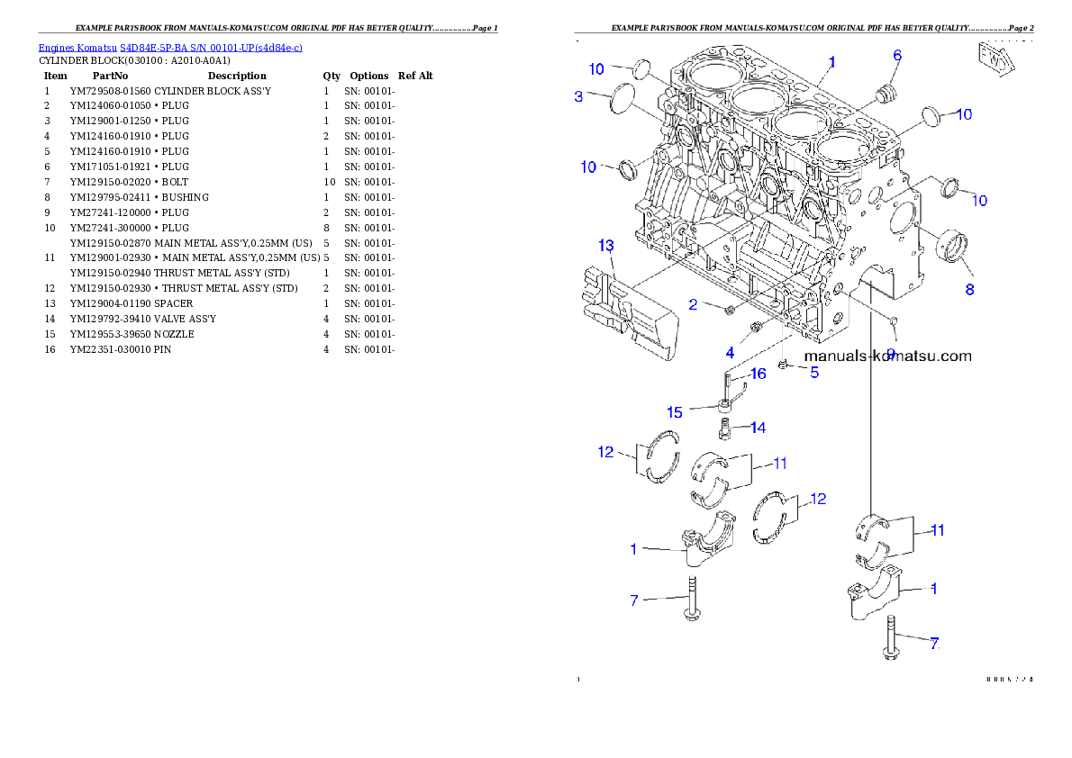 Protected: S4D84E-5P-BA S/N 00101-UP Partsbook