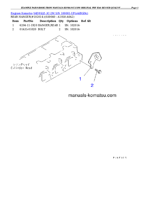 Protected: S4D95LE-3C-2M S/N 100001-UP Partsbook