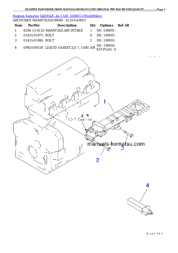 Protected: S4D95LE-3A-2 S/N 100001-UP Partsbook