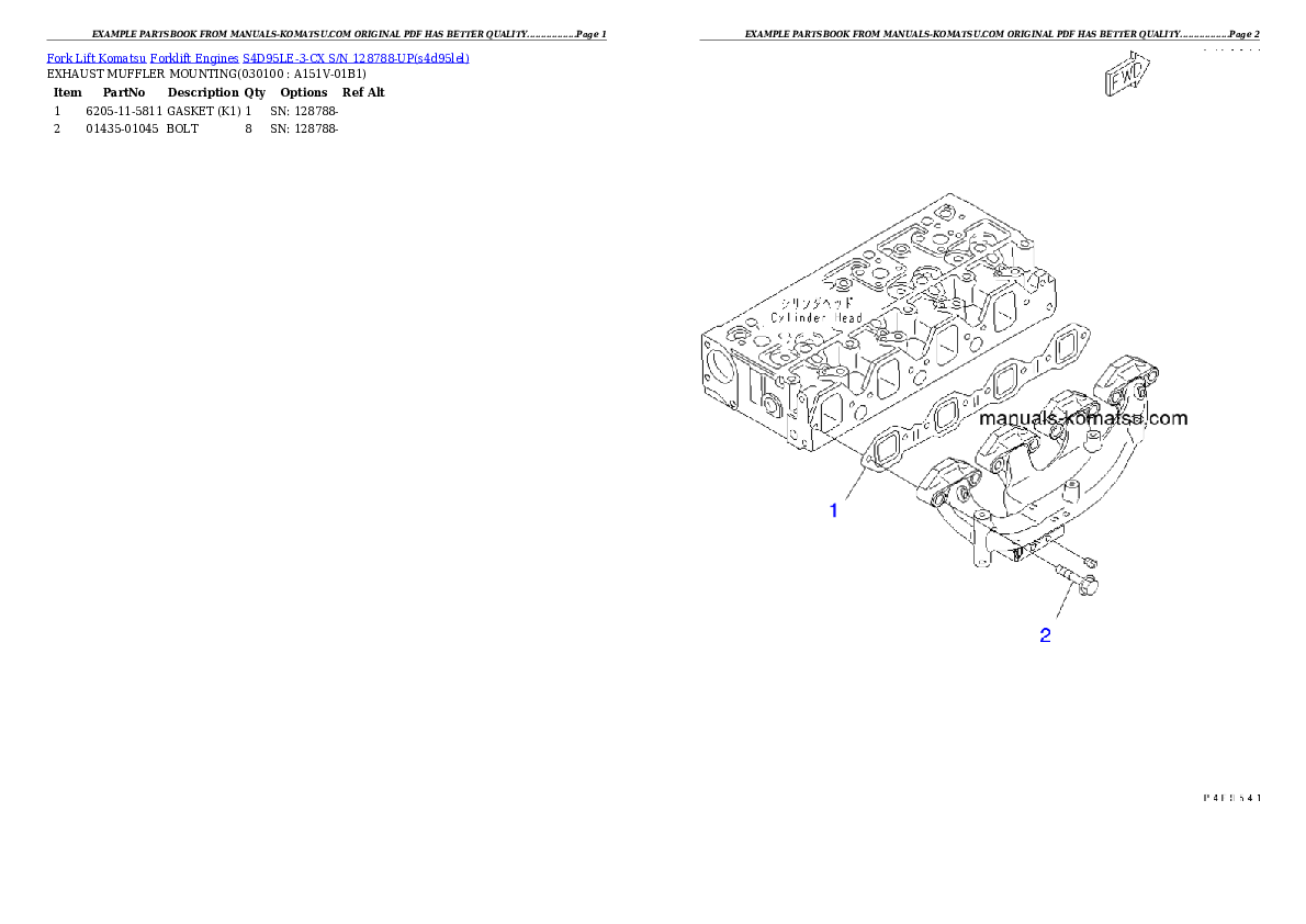Protected: S4D95LE-3-CX S/N 128788-UP Partsbook