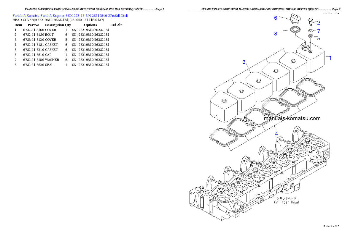 Protected: S6D102E-1S S/N 26219540-UP Partsbook