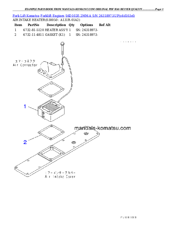 Protected: S6D102E-2MM-A S/N 26318973-UP (SD25/30-6) Partsbook