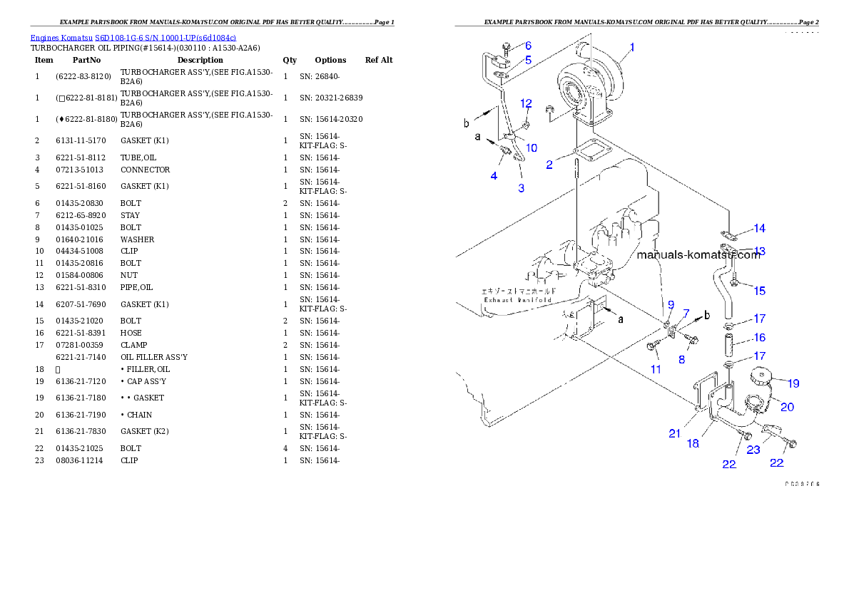 Protected: S6D108-1G-6 S/N 10001-UP Partsbook