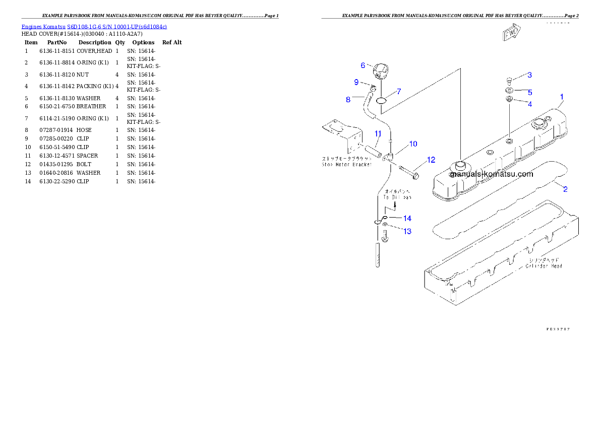 Protected: S6D108-1G-6 S/N 10001-UP Partsbook