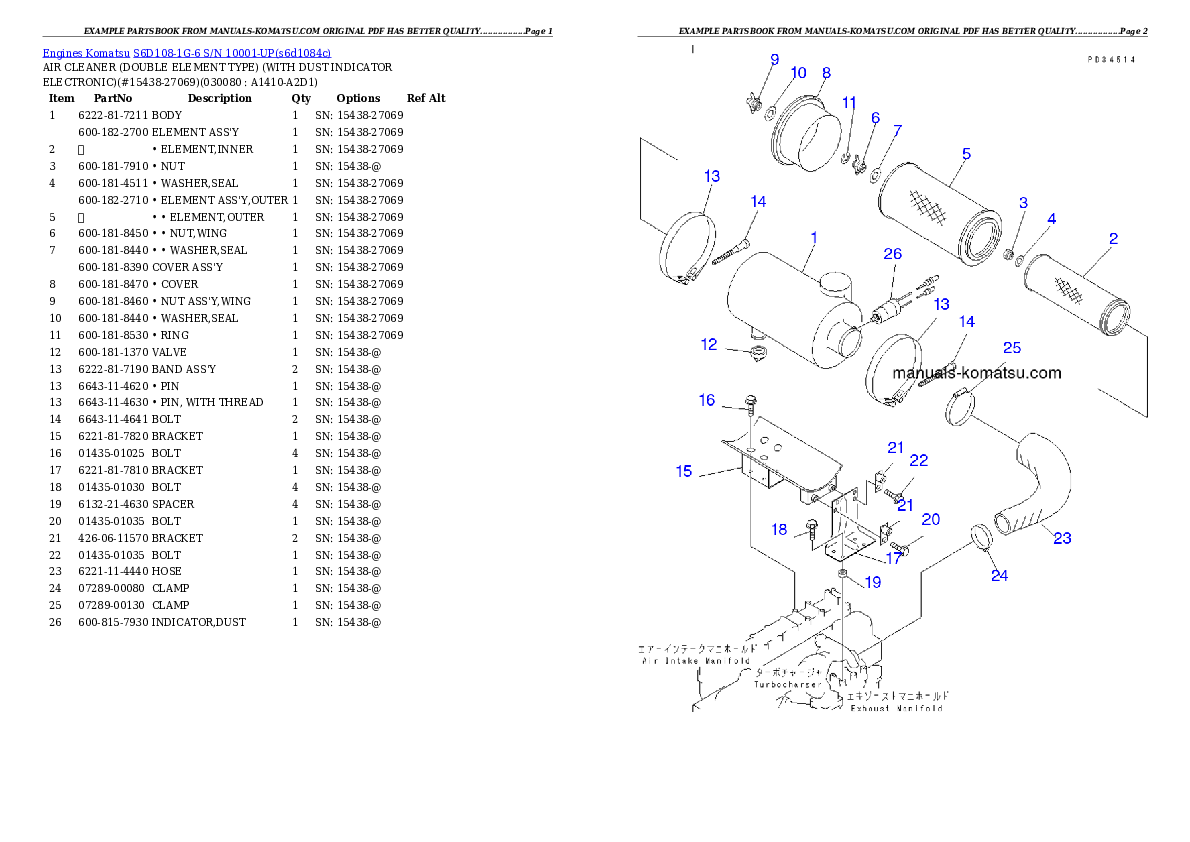Protected: S6D108-1G-6 S/N 10001-UP Partsbook