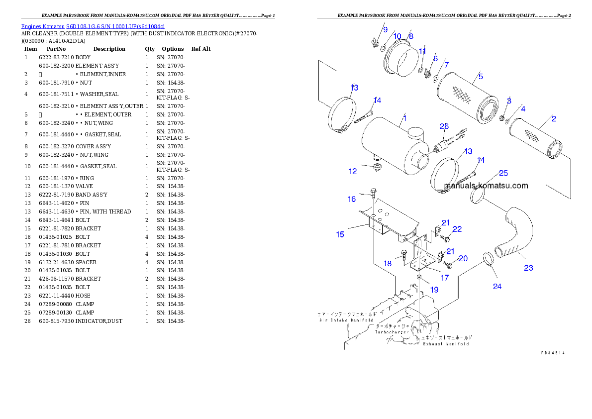 Protected: S6D108-1G-6 S/N 10001-UP Partsbook