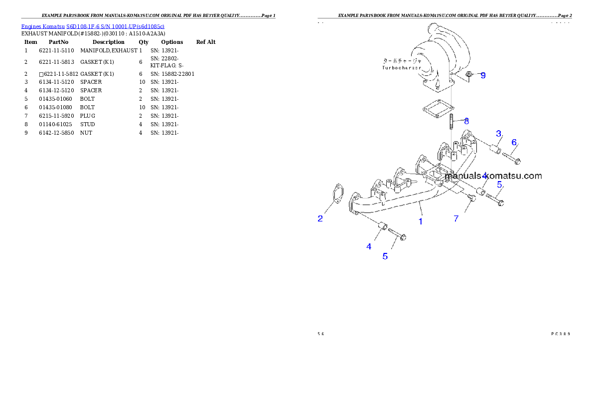 Protected: S6D108-1F-6 S/N 10001-UP Partsbook