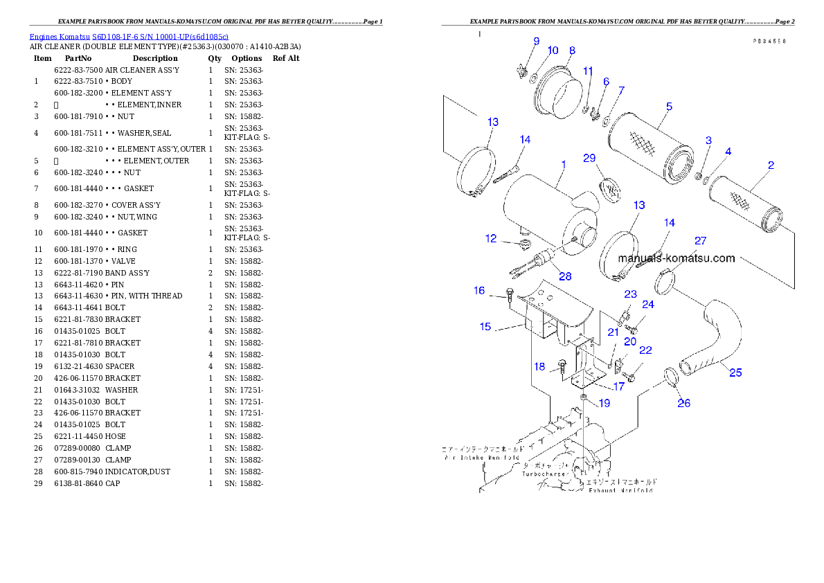 Protected: S6D108-1F-6 S/N 10001-UP Partsbook