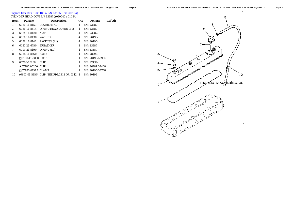 Protected: S6D110-1A S/N 50195-UP Partsbook
