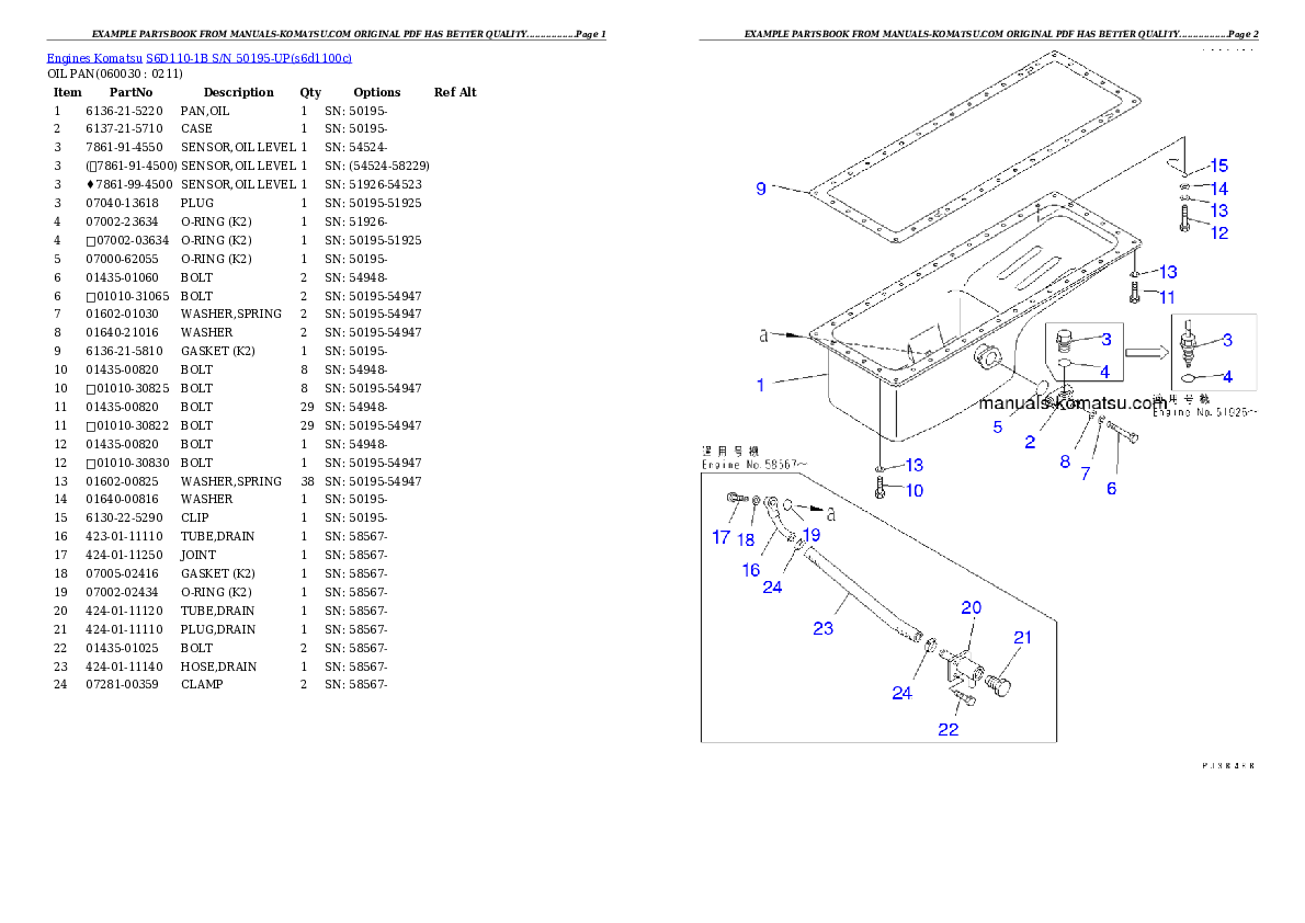 Protected: S6D110-1B S/N 50195-UP Partsbook