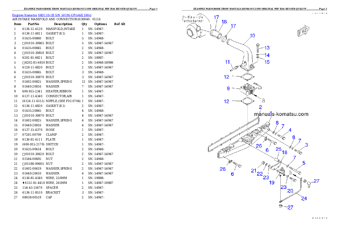 Protected: S6D110-1B S/N 50195-UP Partsbook