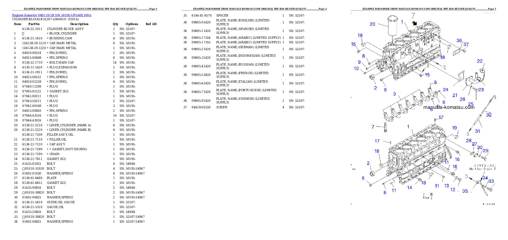 Protected: S6D110-1B S/N 50195-UP Partsbook