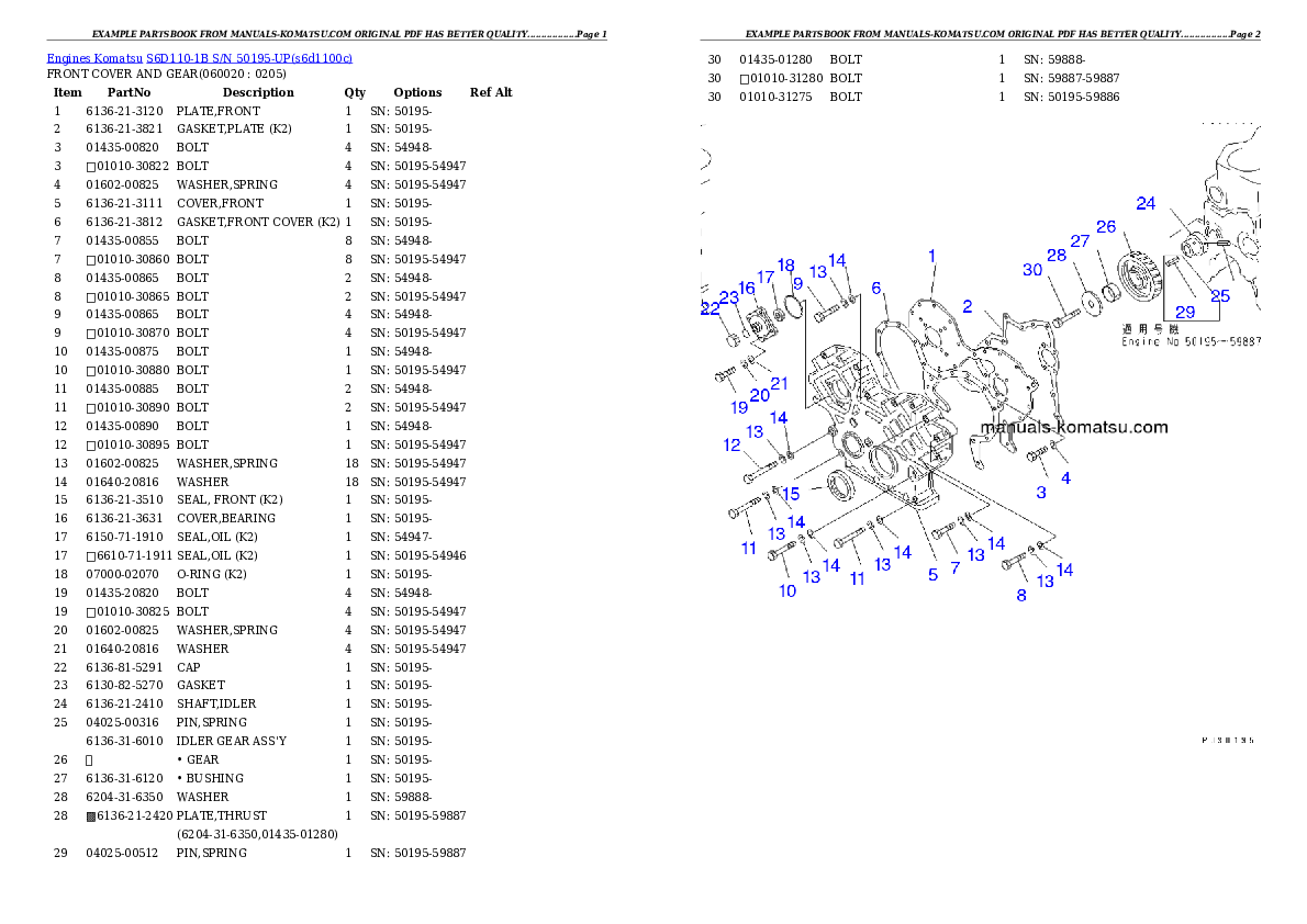 Protected: S6D110-1B S/N 50195-UP Partsbook