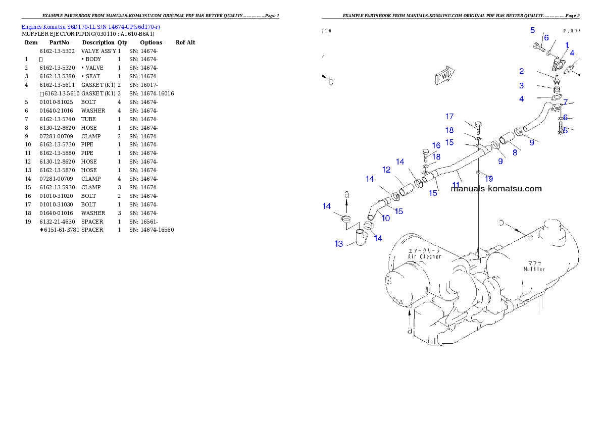 Protected: S6D170-1L S/N 14674-UP Partsbook