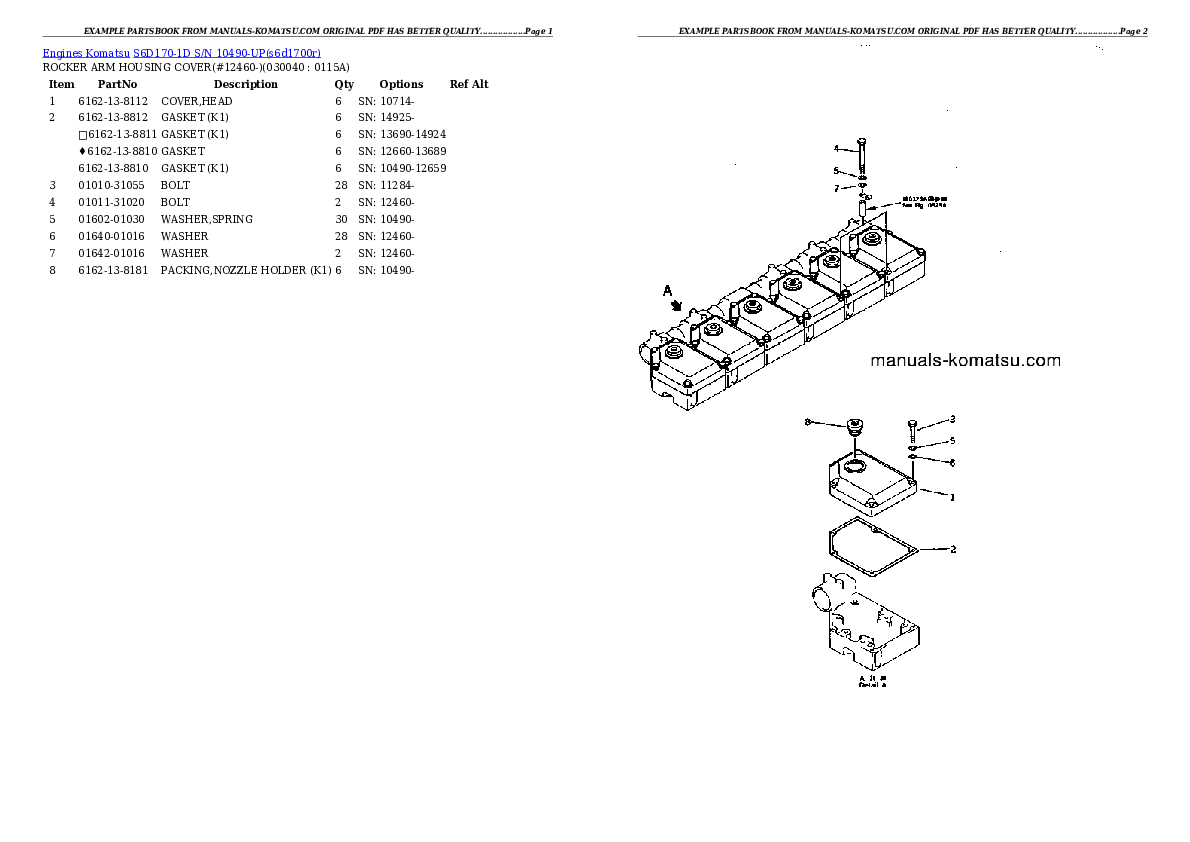 Protected: S6D170-1D S/N 10490-UP Partsbook