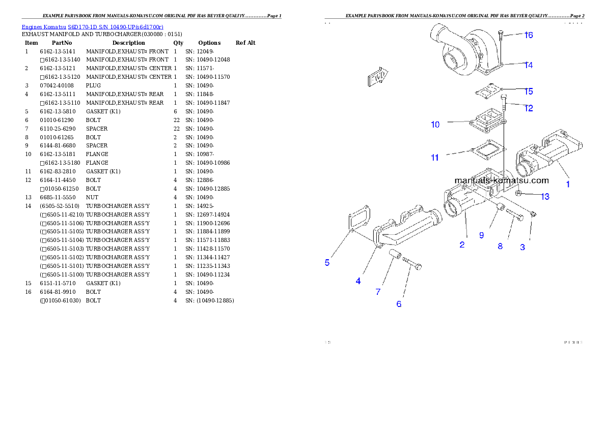 Protected: S6D170-1D S/N 10490-UP Partsbook