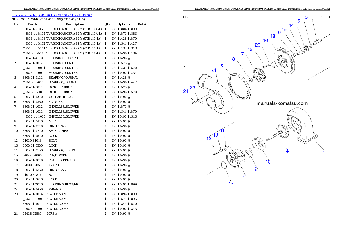 Protected: S6D170-1D S/N 10490-UP Partsbook