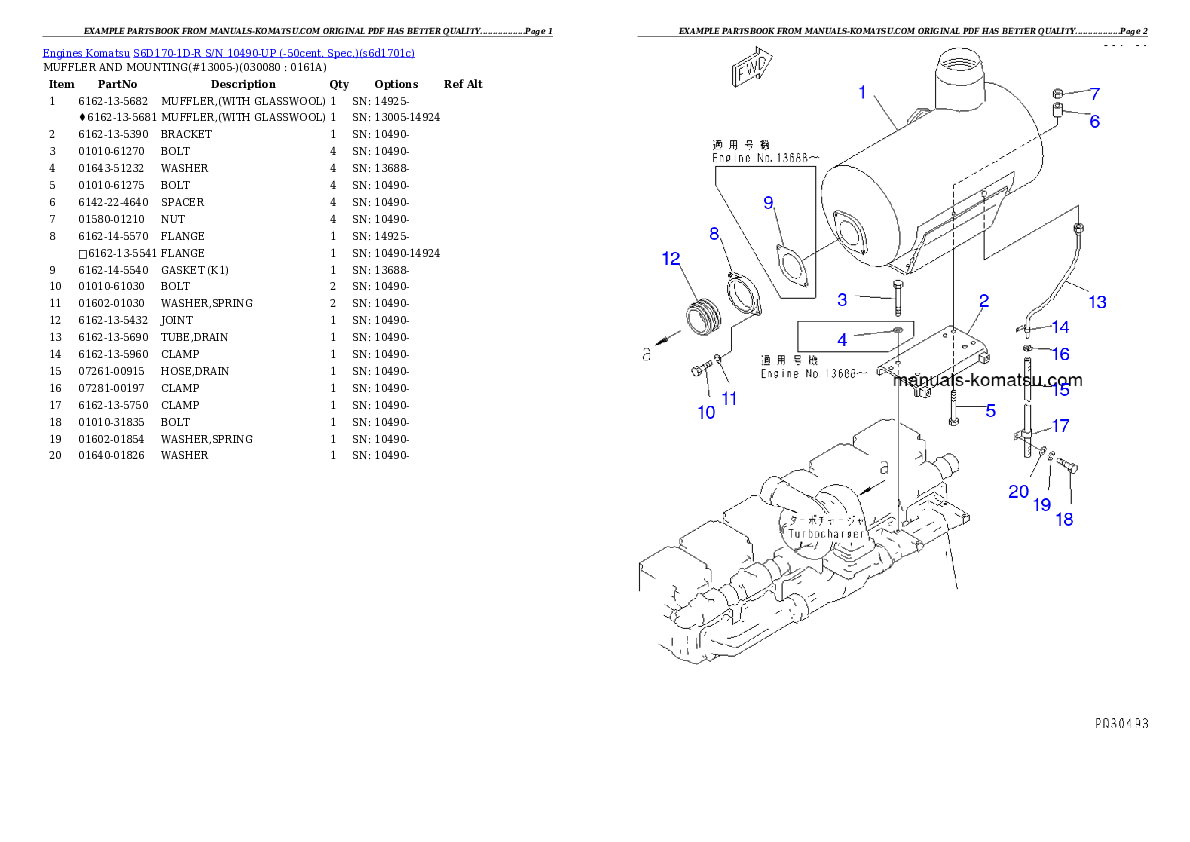 Protected: S6D170-1D-R S/N 10490-UP (-50cent. Spec.) Partsbook