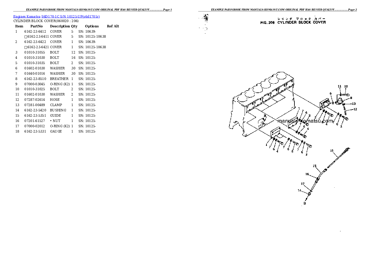 Protected: S6D170-1C S/N 10125-UP Partsbook