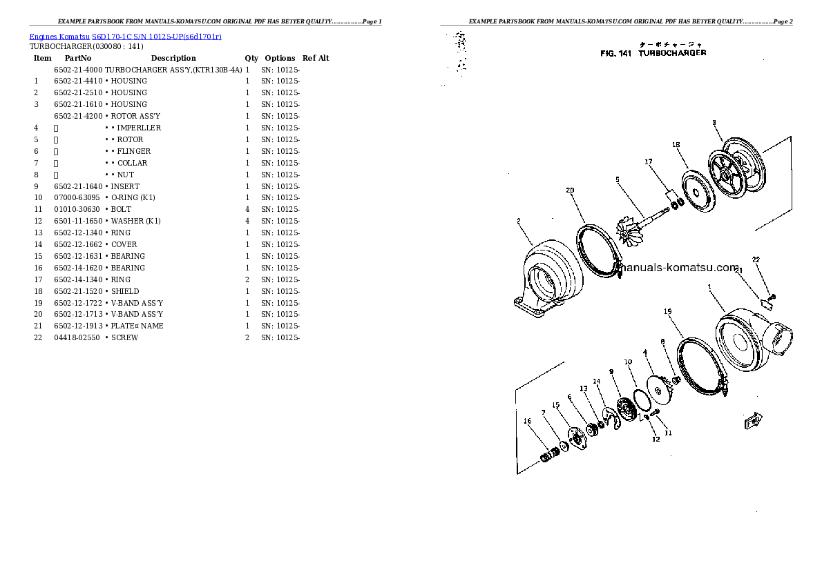 Protected: S6D170-1C S/N 10125-UP Partsbook