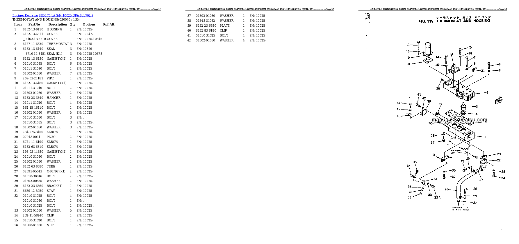 Protected: S6D170-1A S/N 10025-UP (Komatsu eng. Installed) Partsbook
