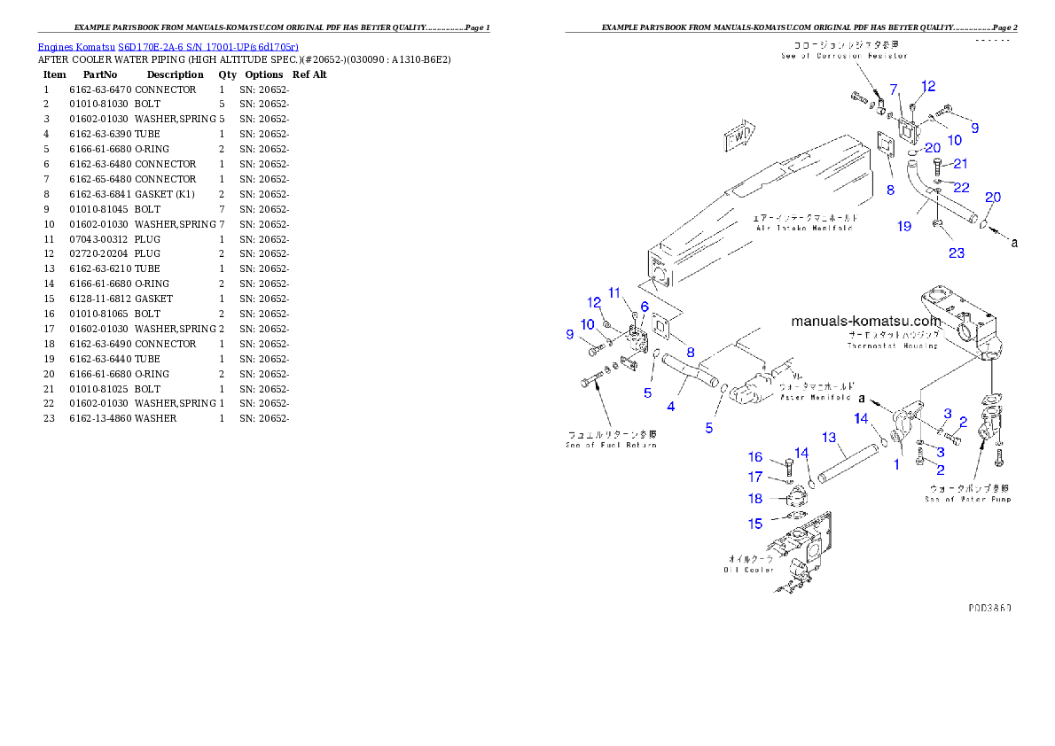 Protected: S6D170E-2A-6 S/N 17001-UP Partsbook