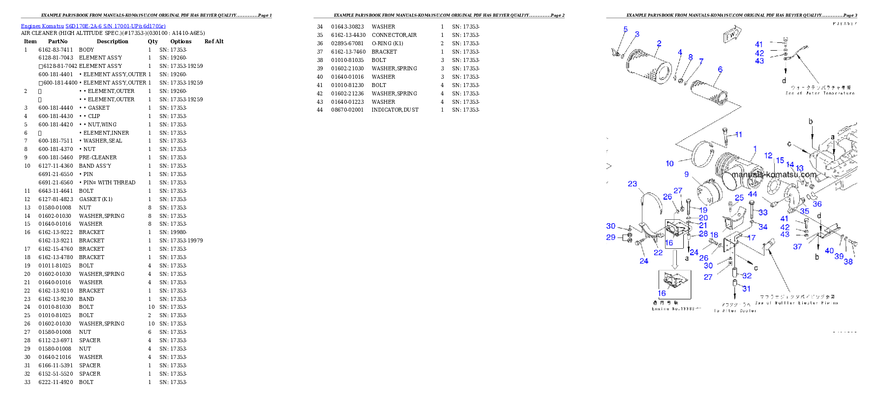 Protected: S6D170E-2A-6 S/N 17001-UP Partsbook