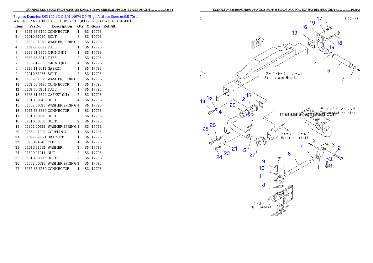 Protected: S6D170-1G-C S/N 14674-UP (High Altitude Spec.) Partsbook
