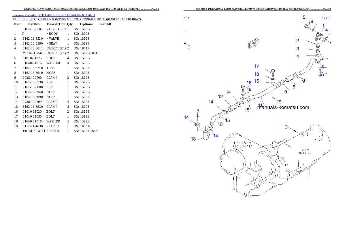 Protected: S6D170-1L-B S/N 14674-UP Partsbook