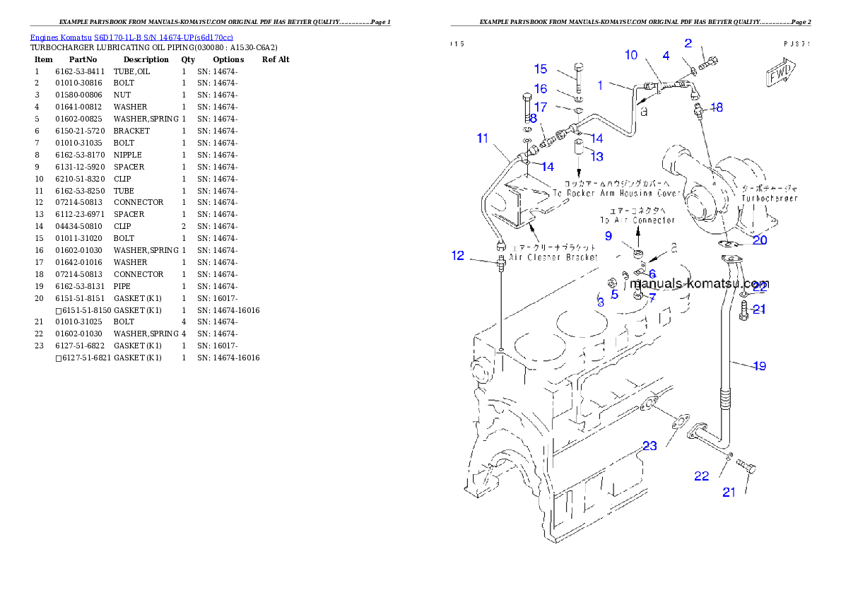 Protected: S6D170-1L-B S/N 14674-UP Partsbook
